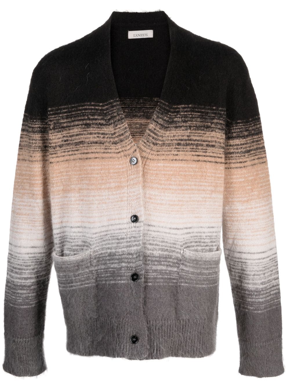 Laneus Cardigan mit abstraktem Print - Schwarz von Laneus