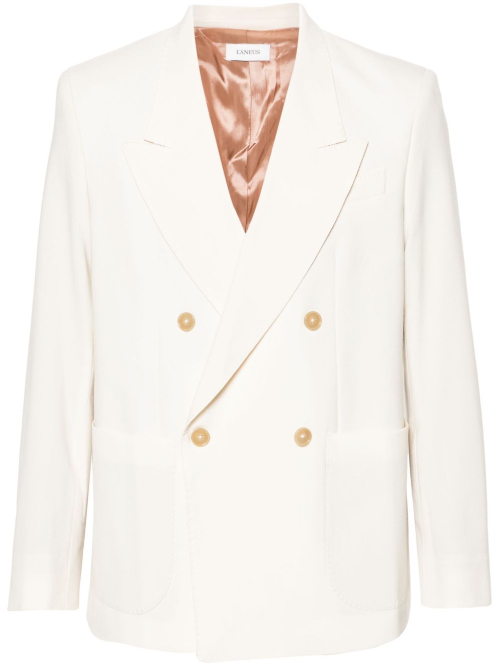 Laneus peak-lapels double-breasted blazer - Nude von Laneus