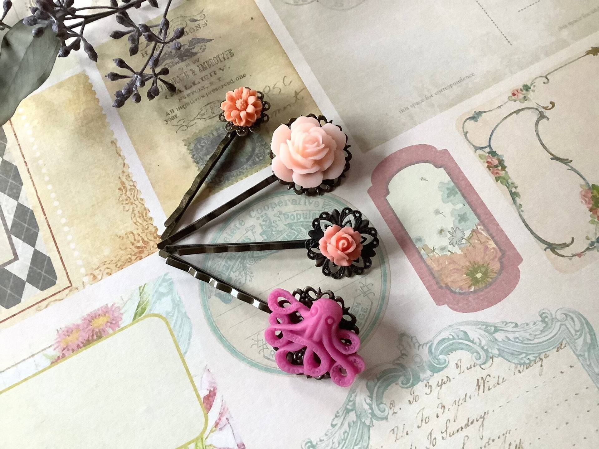 Octo Clips-Octopus-Flower-Haar Clips - Strand Clips von LaneyLou123