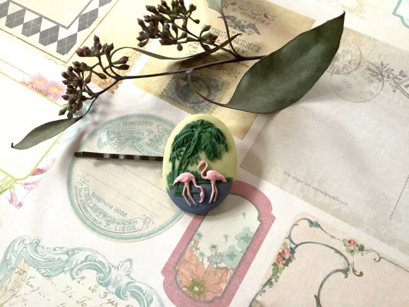 Vogel Clip-Haar Clip-Flamingo-Bobby Pin-Florida-Sunshine von LaneyLou123