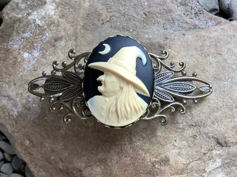 Wicca-Haarspange-Messing-Abgeschrägte-Hexen-Haarspange von LaneyLou123