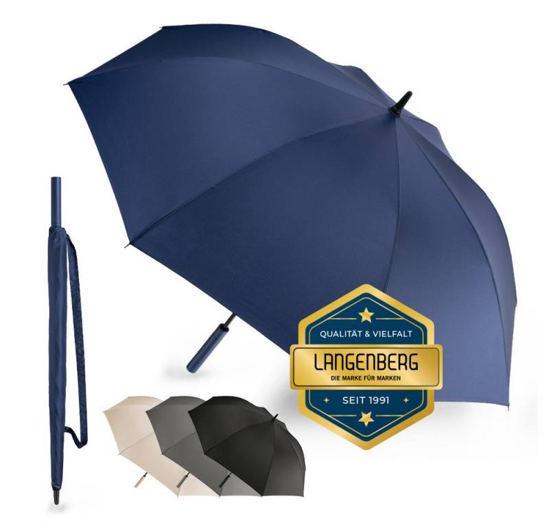 Langenberg Stockregenschirm LANGENBERG Regenschirm groß mit [Ø138 CM SPANNWEITE] Sturmfest, ☑ UNSERE EMPFEHLUNG von Langenberg