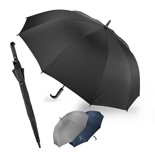 LANGENBERG Stockschirm sturmfest LORD – [EXTRA SPANNWEITE] Regenschirm groß mit nachhaltiger Bespannung – Umbrella inkl. automatischer Öffnung, Windproof-Technologie und edlem Griff von LANGENBERG
