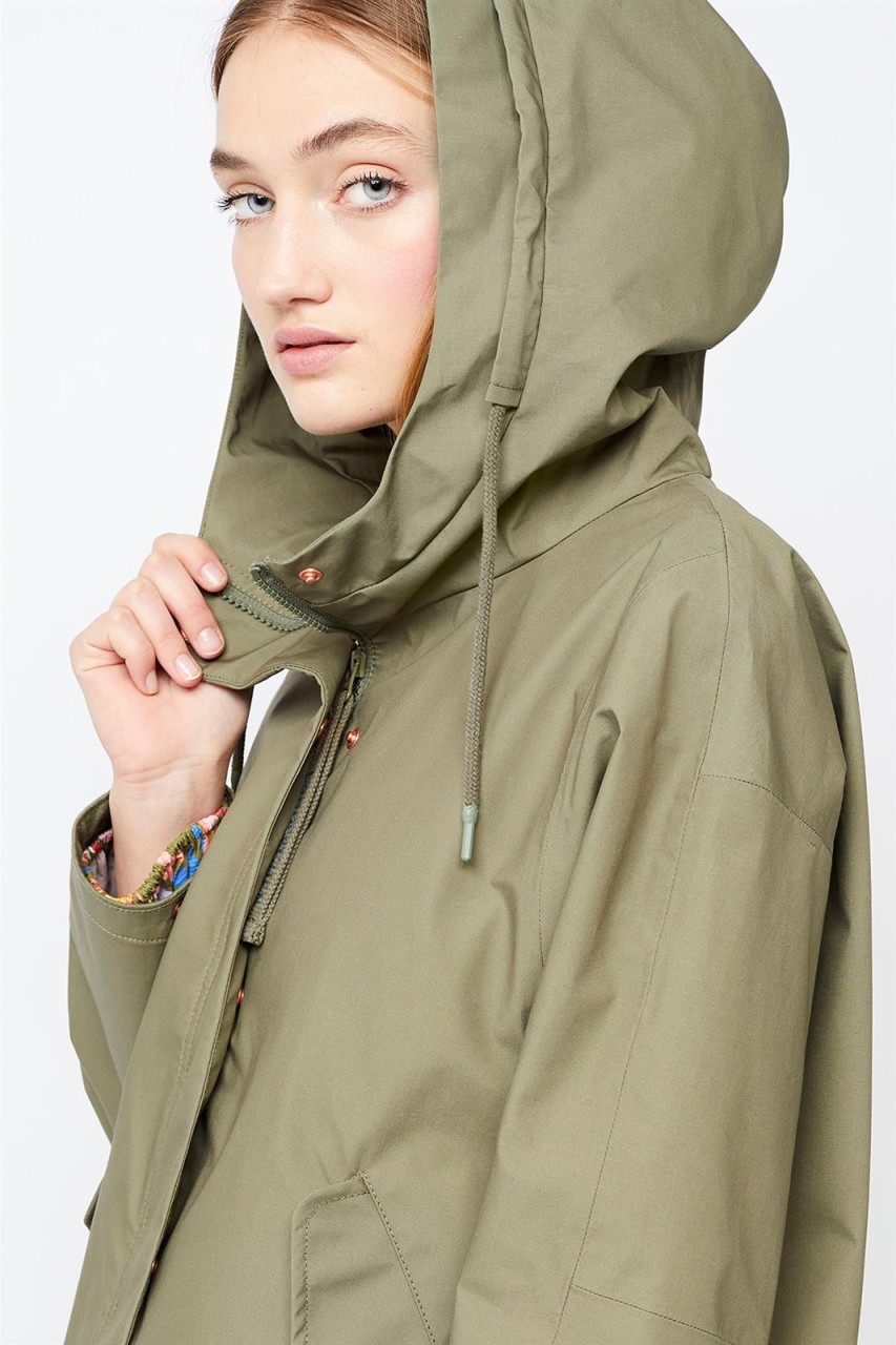 PARKA THEBA | LangerChen | veganer Parka | olive-grün XS von LangerChen