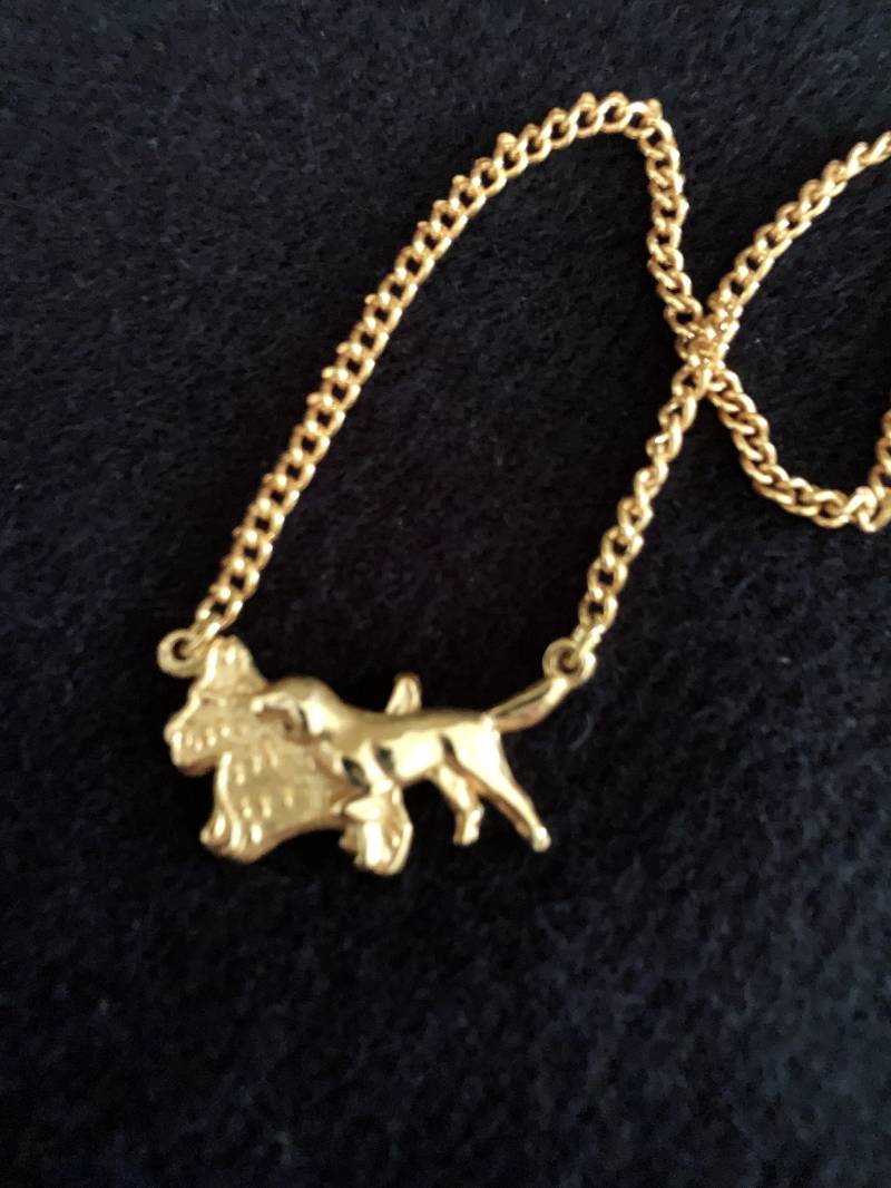 Mädchenkind Hunde Halskette Vintage By Tisi Gold Einzigartige Detailarbeit Sweet #422 von LangleysCreations