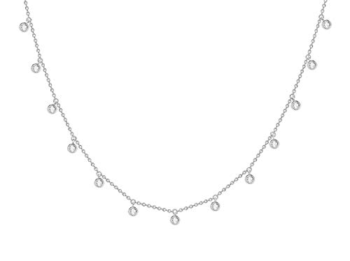 Brandlinger ® Halskette Damen Silber 925. Kette Damen vergoldet mit 18 Karat (Silber und Gold), Kette mit Anhänger Zirkonia. Schmuck für Frauen und Mädchen. Kettenlänge verstellbar 40-45cm. von Langro Living