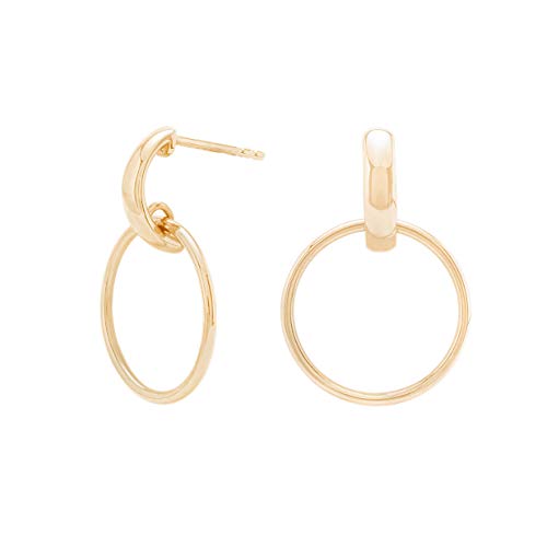 Ohrringe Silber oder Ohrringe Gold. Ohrringe hängend aus 925 Sterling Silber und 14K Gold Plattierung. Handgearbeitete Ohrstecker Gold, designed in Deutschland. (Gold) von Brandlinger