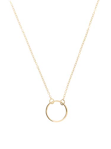 Langro Living Brandlinger ® Halskette Damen Silber 925. Kette Damen vergoldet mit 18 Karat (Silber und Gold), Kette mit Anhänger Ring. Schmuck für Frauen und Mädchen. Kettenlänge verstellbar 40-45cm. von Langro Living