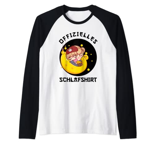 Offizielles Schlafshirt Kawaii Anime Girl Schlafanzug Raglan von Langschläfer Kawaii Anime Girl Schlafshirt