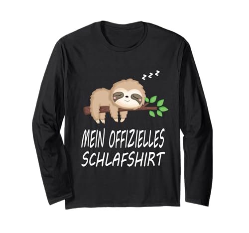 Faultier Nachthemd Schlafshirt Pyjama Schlafanzug Geschenk Langarmshirt von Langschläfer Morgenmuffel Nachteule Geschenkidee