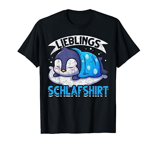 Antarktis Tier Schlafender Pinguin Nachthemd Schlafshirt T-Shirt von Langschläfer Schlafanzug Schlafende Tiere