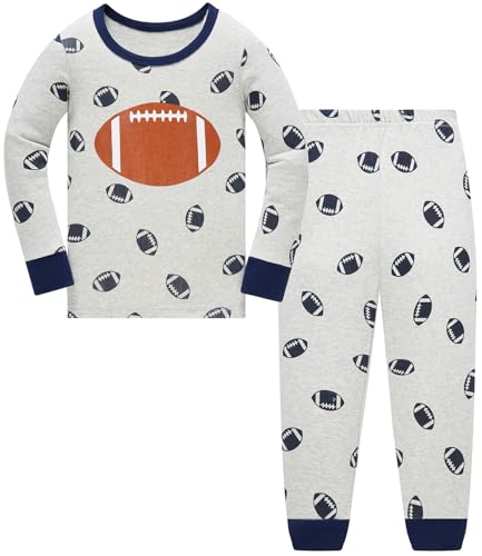 Jungen Schlafanzug Dinosaurier Kinder Nachtwäsche Langarm Baumwolle Winter Weihnachten Pyjama Set Größe 122, 6-7 Jahre von Langubaby