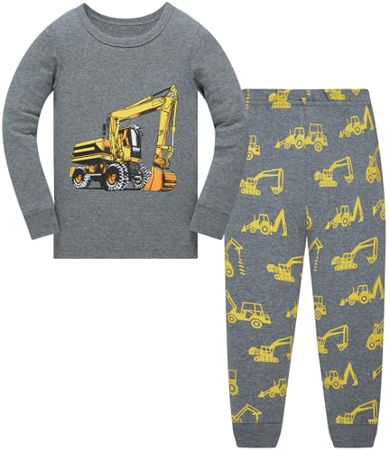 Jungen Schlafanzug Dinosaurier Kinder Nachtwäsche Langarm Baumwolle Winter Weihnachten Pyjama Set Größe 98, 2-3 Jahre von Langubaby