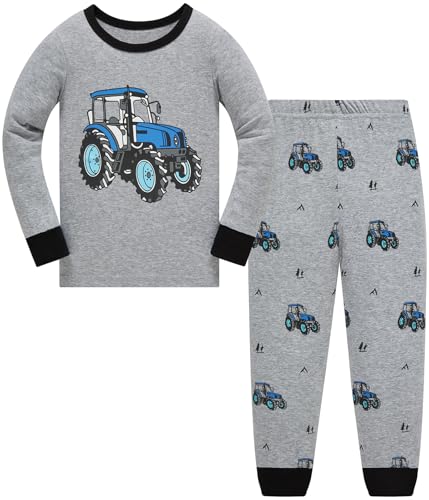 Jungen Schlafanzug Dinosaurier Kinder Nachtwäsche Langarm Baumwolle Winter Weihnachten Pyjama Set Größe 98, 2-3 Jahre von Langubaby