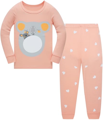 Kinder Mädchen Schlafanzüge Einhorn Langarm 100% Baumwolle Nachtwäsche Winter Weihnachten Pyjama Set Größe 140, 9-10 Jahre von Langubaby