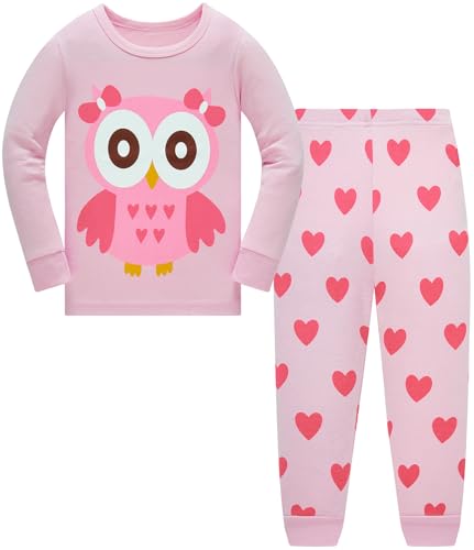 Kinder Mädchen Schlafanzüge Einhorn Langarm 100% Baumwolle Nachtwäsche Winter Weihnachten Pyjama Set Größe 98, 2-3 Jahre von Langubaby