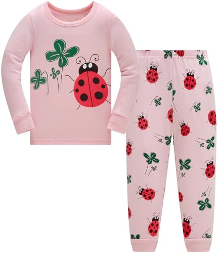 Kinder Mädchen Schlafanzüge Einhorn Langarm 100% Baumwolle Nachtwäsche Winter Weihnachten Pyjama Set Größe 98, 2-3 Jahre von Langubaby