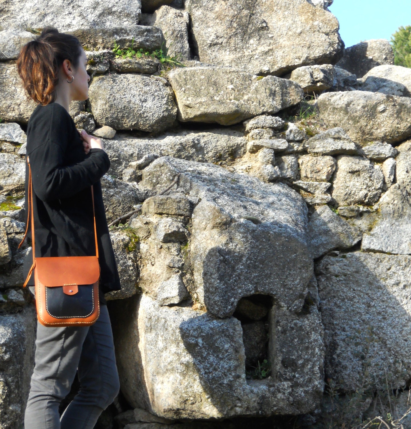 Braune Ledertasche/Ledertasche Beutel Corssbody Tasche Satchel Satteltasche von Lanhe