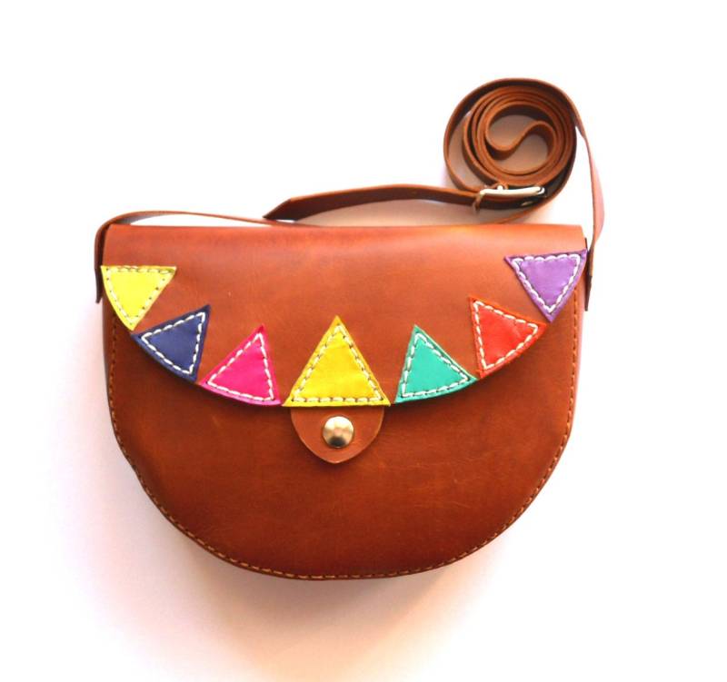 Brown Leather Purse/Ledertasche Tasche Corssbody Satteltasche von Lanhe