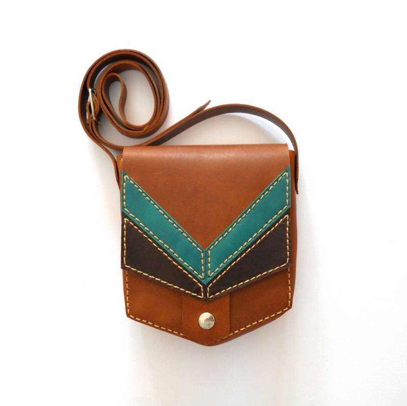 Brown Leather Purse/Ledertasche Tasche Corssbody Satteltasche von Lanhe