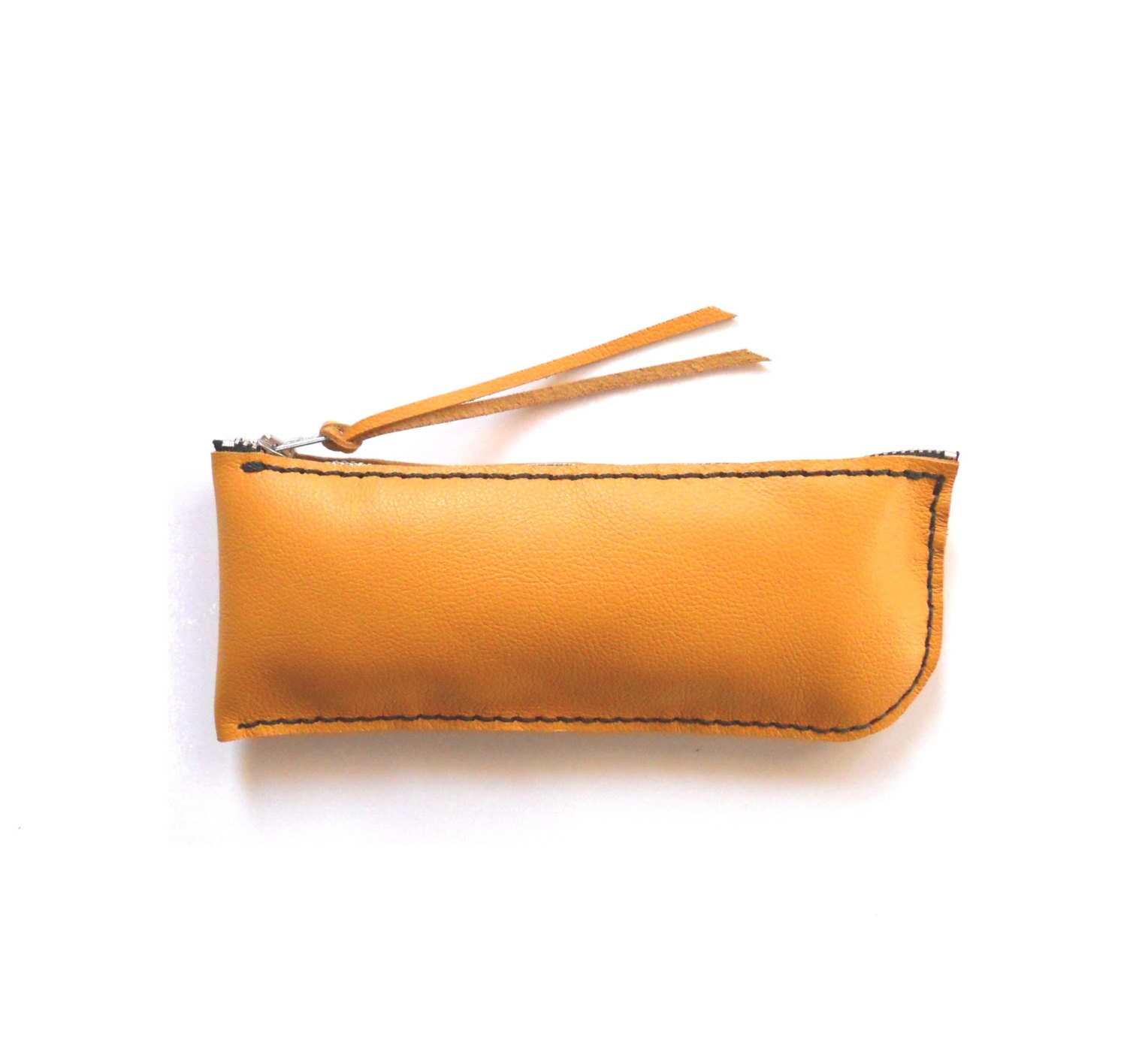 Leder Case/Gelb Bleistift Fall Reißverschluss Make-Up von Lanhe