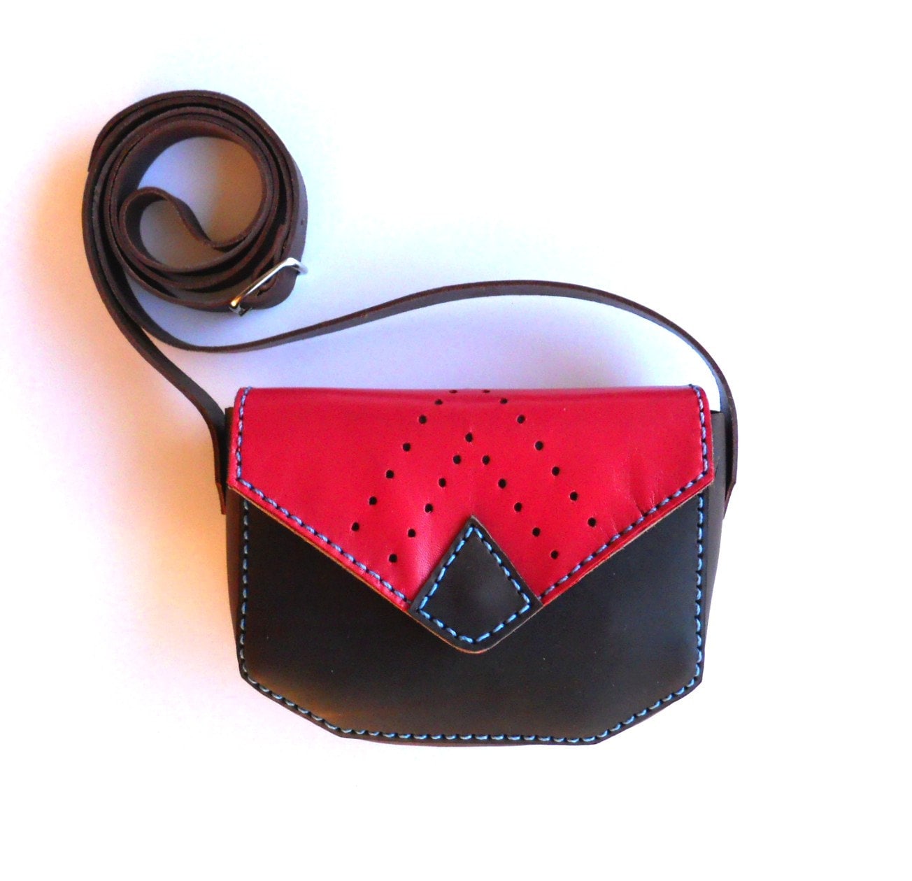 Leder Purse/Rot Und Braun Ledertasche von Lanhe