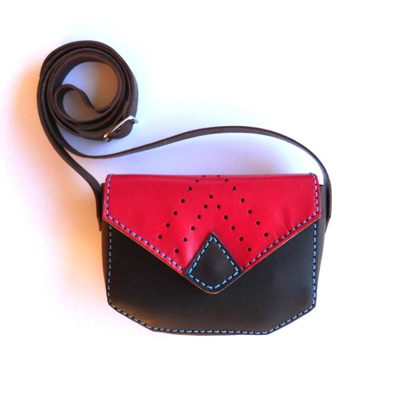 Leder Purse/Rot Und Braun Ledertasche von Lanhe