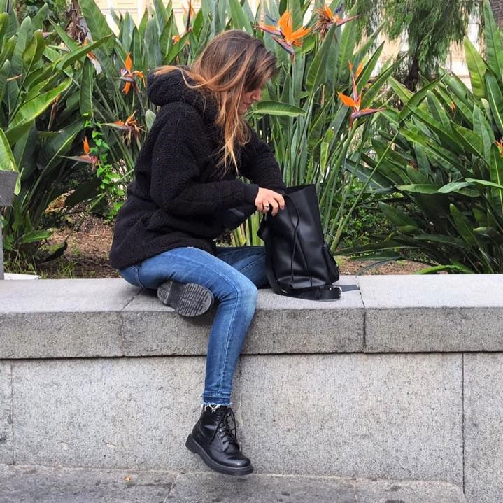 Schwarze Leder Bagpack/Handgemachte Leahter Rucksack In von Lanhe