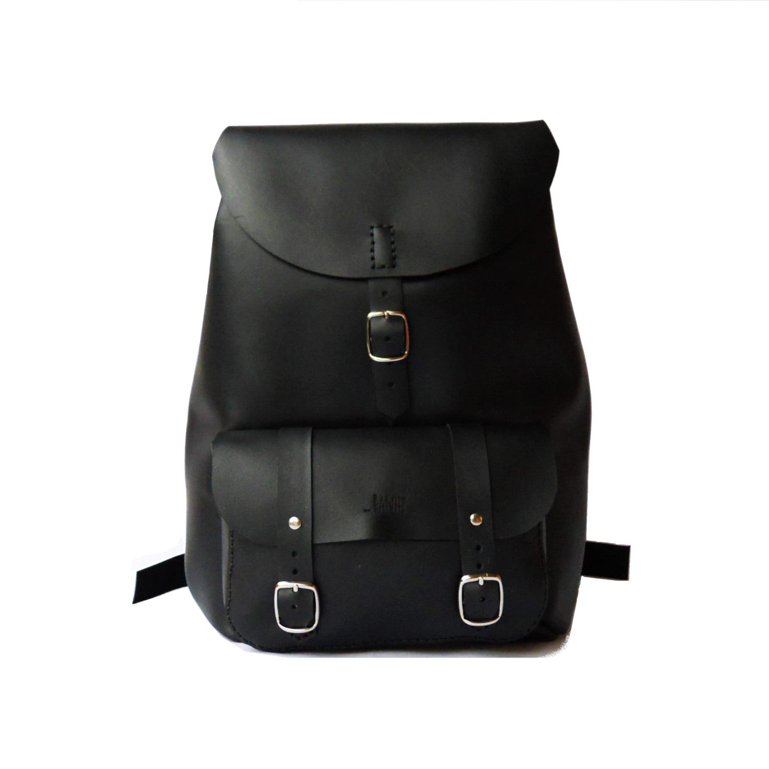 Schwarze Leder Bagpack/Handgemachte Leahter Rucksack In von Lanhe