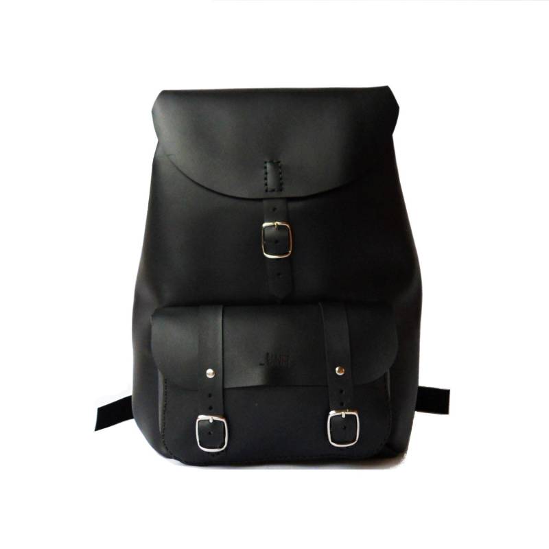 Schwarze Leder Bagpack/Handgemachte Leahter Rucksack In von Lanhe