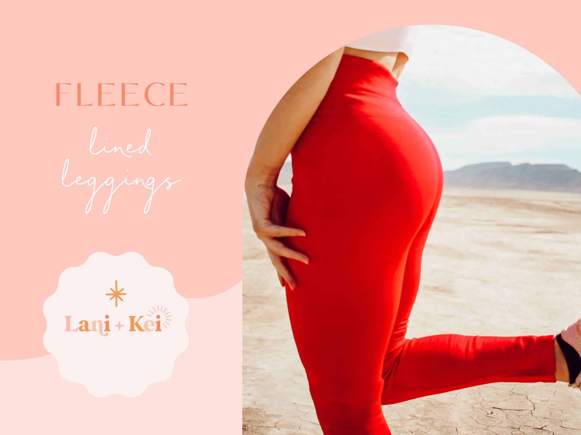 Fleece Gefütterte Leggings in Rot, Herbst/Winter | Siehe Beschreibung Für Details von LaniAndKei