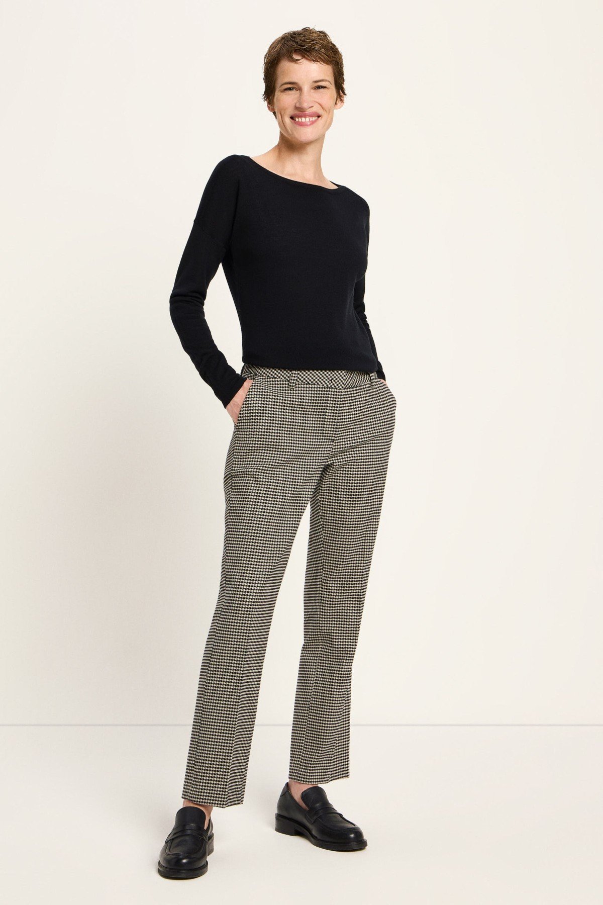 Hose Hahnentritt Schwarz von Lanius