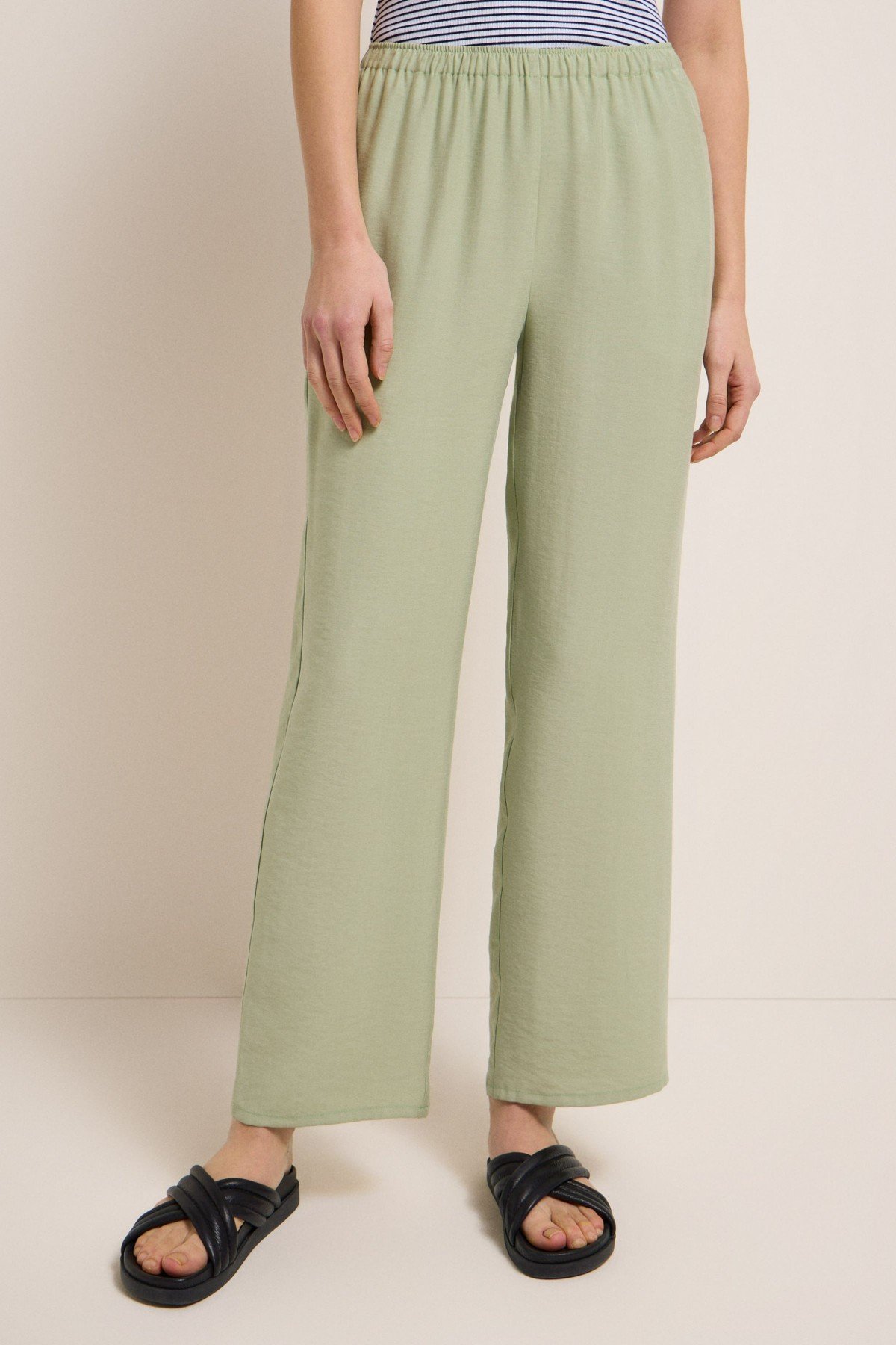 Hose mit weitem Bein Grün von Lanius