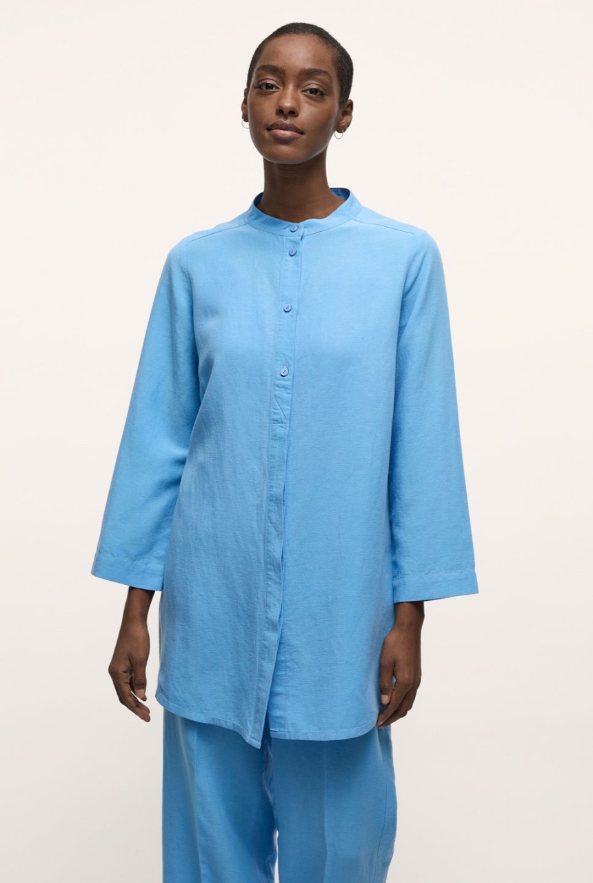 TUNIKABLUSE | Lanius | vegane Bluse | blue sea XS von Lanius