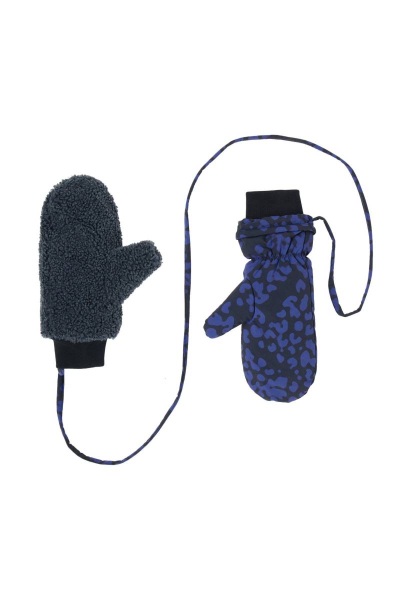 Wendehandschuhe Teddy Wattiert Animal Printed Blau von Lanius