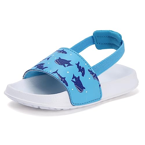 Badelatschen Mädchen Badesandalen Jungen Badeschlappen Dusch Badeschuhe Sommer rutschfest Leicht Strand Hausschuhe Kinder Sandalen Gummiband Regenbogen von Lanivic