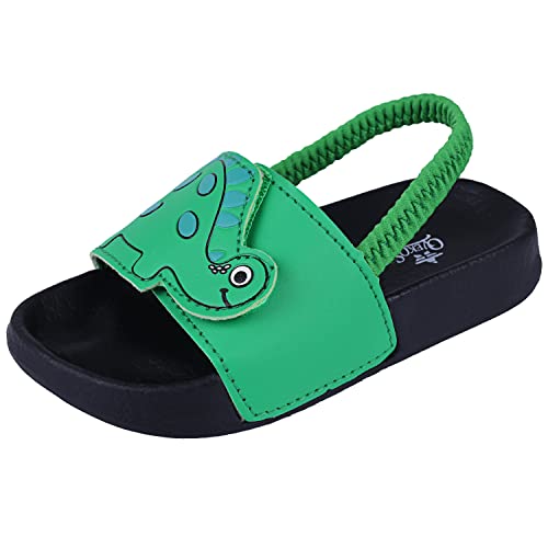 Badelatschen Mädchen Badesandalen Jungen Badeschlappen Dusch Badeschuhe Sommer rutschfest Leicht Strand Hausschuhe Kinder Sandalen Gummiband Dinosaurier Grün 31 EU von Lanivic