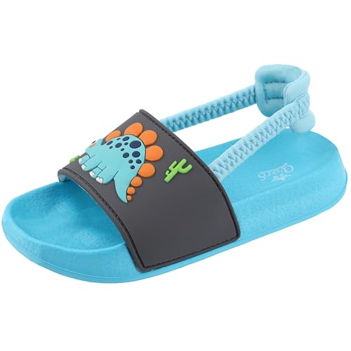 Lanivic Badelatschen Mädchen Badesandalen Jungen Badeschlappen Dusch Badeschuhe Sommer Rutschfest Leicht Strand Hausschuhe Kinder Sandalen Gummiband Dinosaurier 24 EU von Lanivic