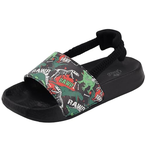 Lanivic Badelatschen Mädchen Badesandalen Jungen Badeschlappen Dusch Badeschuhe Sommer Rutschfest Leicht Strand Hausschuhe Kinder Sandalen Gummiband Dinosaurier 32 EU von Lanivic