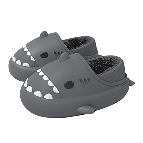 Lanivic Damen Herren Hai Hausschuhe Winter Wasserdicht Warme Flauschige Gefüttert Hausschuhe Pantoffeln Shark Slippers Indoor Outdoor Dunkelblau EU 39 40 von Lanivic