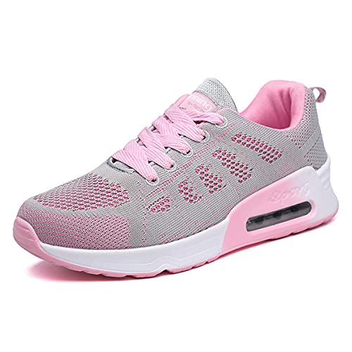 Lanivic Damen Turnschuhe Laufschuhe Atmungsaktive Sportschuhe Tennisschuhe Athletisch Fitnessschuhe Luftkissen Sneakers Pink 37 von Lanivic