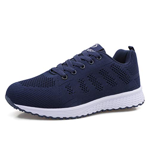 Lanivic Damen Turnschuhe Laufschuhe Atmungsaktive Sportschuhe Tennisschuhe Athletisch Fitnessschuhe Sneakers Flach Dunkelblau EU 38 von Lanivic