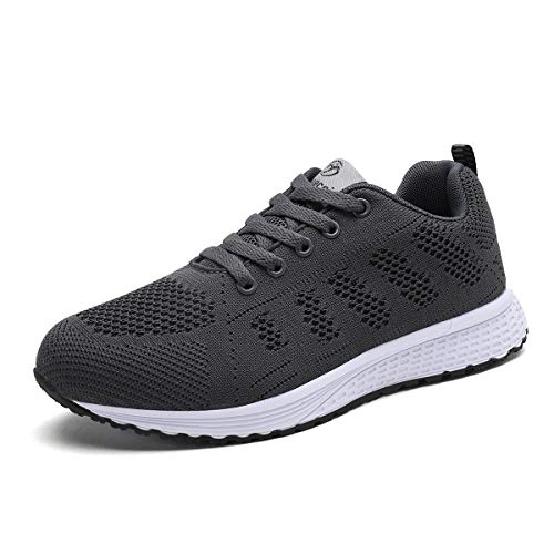 Lanivic Damen Turnschuhe Laufschuhe Atmungsaktive Sportschuhe Tennisschuhe Athletisch Fitnessschuhe Sneakers Flach Dunkelgrau EU 40 von Lanivic