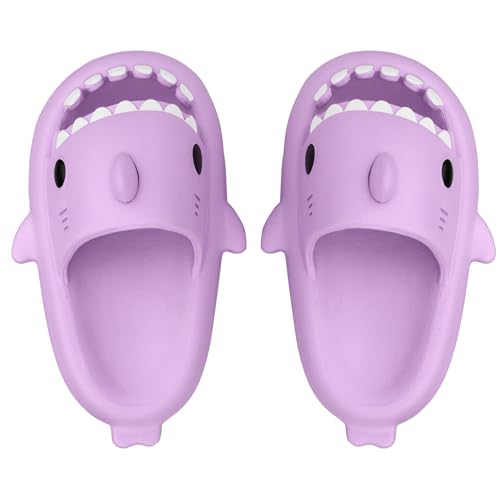 Lanivic Jungen Mädchen Hai Dusch und Badeschuhe Lustig Sommer Hausschuhe rutschfeste Pantoletten Kinder Badelatschen Strand Shark Slippers von Lanivic