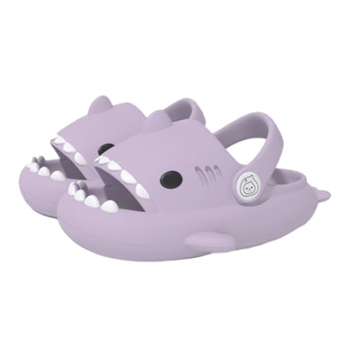 Lanivic Jungen Mädchen Hai Dusch und Badeschuhe Lustig Sommer Hausschuhe rutschfeste Pantoletten Kinder Badelatschen Strand Shark Slippers von Lanivic