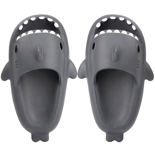 Lanivic Jungen Mädchen Hai Dusch und Badeschuhe Lustig Sommer Hausschuhe Rutschfeste Pantoletten Kinder Badelatschen Strand Shark Slippers von Lanivic