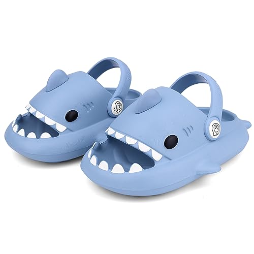 Lanivic Jungen Mädchen Hai Dusch und Badeschuhe Lustig Sommer Hausschuhe Rutschfeste Pantoletten Kinder Badelatschen Strand Shark Slippers von Lanivic