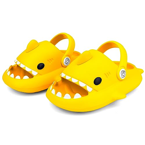Lanivic Jungen Mädchen Hai Dusch und Badeschuhe Lustig Sommer Hausschuhe Rutschfeste Pantoletten Kinder Badelatschen Strand Shark Slippers von Lanivic