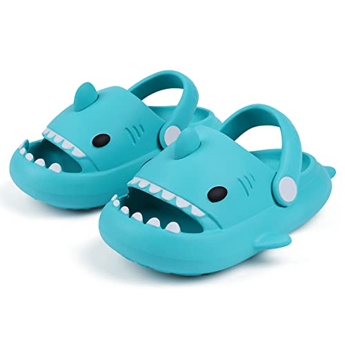 Lanivic Jungen Mädchen Hai Dusch und Badeschuhe Tiger Lustig Sommer Clogs Hausschuhe rutschfeste Pantoletten Schuhe Badelatschen Strand Shark Slippers Mint Grün von Lanivic