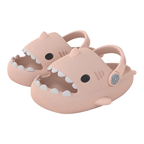 Lanivic Jungen Mädchen Hai Dusch und Badeschuhe Tiger Lustig Sommer Clogs Hausschuhe rutschfeste Pantoletten Schuhe Badelatschen Strand Shark Slippers Rosa von Lanivic